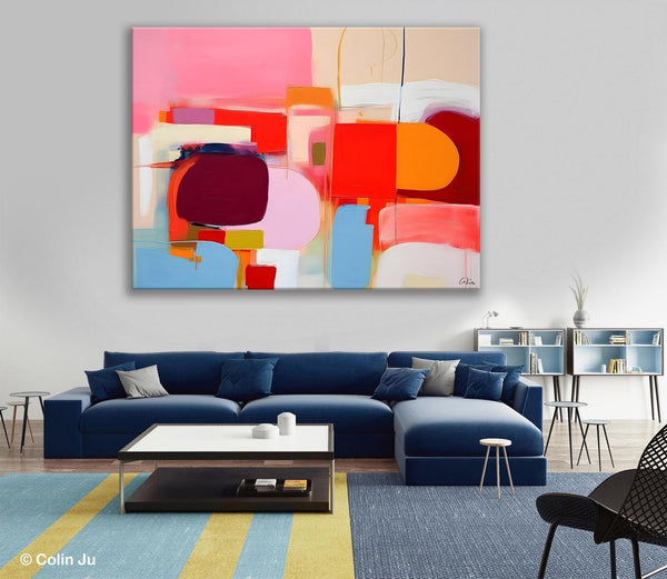 Extra Large Canvas Paintings, Original Abstract Art, Modern Wall Art Ideas for Dining Room, Impasto Painting, Contemporary Acrylic Paintings-Silvia Home Craft