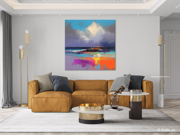 Landscape Canvas Paintings, Modern Canvas Wall Art Paintings, Original Canvas Painting for Living Room, Acrylic Painting on Canvas-Silvia Home Craft