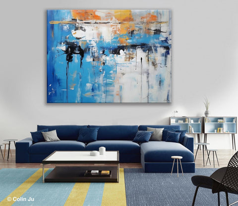 Oversized Canvas Paintings, Original Abstract Art, Modern Wall Art Ideas for Living Room, Palette Knife Painting, Contemporary Acrylic Art-Silvia Home Craft