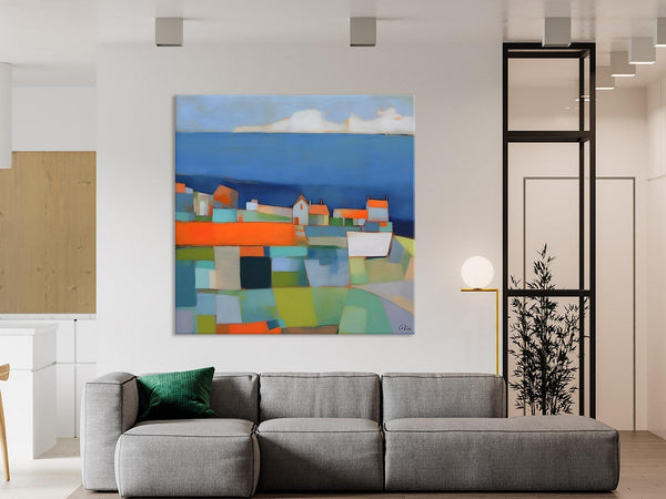 Landscape Canvas Paintings, Original Abstract Wall Art Paintings, Modern Wall Art Painting for Living Room, Acrylic Painting on Canvas-Silvia Home Craft