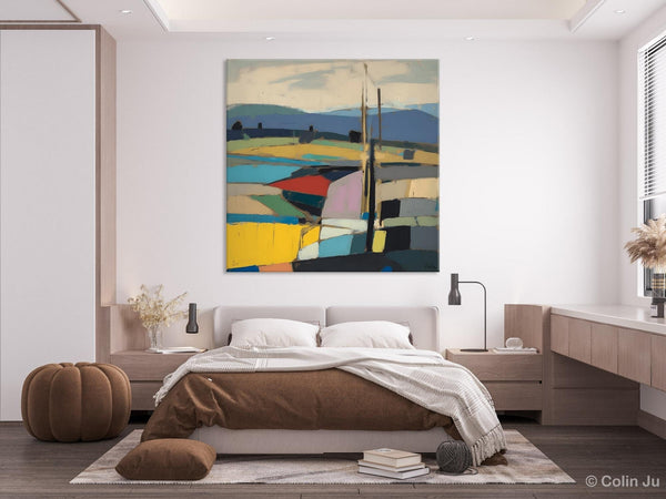 Original Landscape Wall Art Paintings, Abstract Wall Art Painting for Living Room, Landscape Canvas Paintings, Acrylic Painting on Canvas-Silvia Home Craft