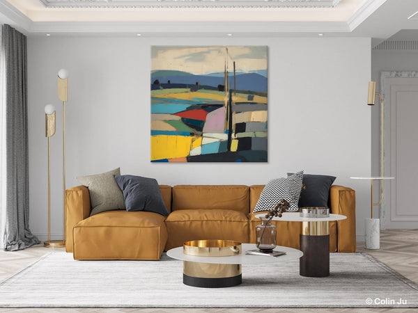 Original Landscape Wall Art Paintings, Abstract Wall Art Painting for Living Room, Landscape Canvas Paintings, Acrylic Painting on Canvas-Silvia Home Craft