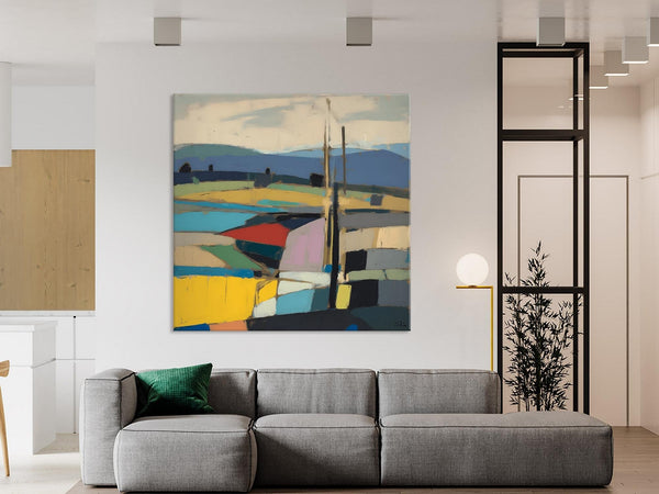 Original Landscape Wall Art Paintings, Abstract Wall Art Painting for Living Room, Landscape Canvas Paintings, Acrylic Painting on Canvas-Silvia Home Craft