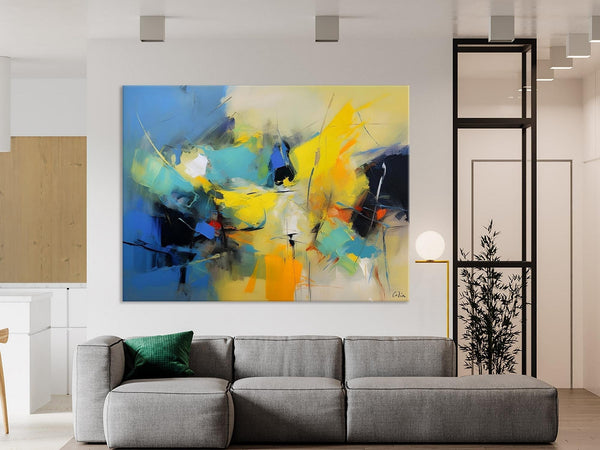 Hand Painted Canvas Art, Contemporary Acrylic Art, Oversized Canvas Paintings, Original Abstract Art, Huge Wall Art Ideas for Living Room-Silvia Home Craft