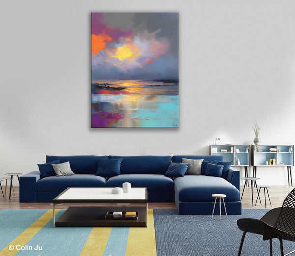 Landscape Painting on Canvas, Abstract Paintings for Bedroom, Contemporary Wall Art Paintings, Extra Large Original Art, Buy Wall Art Online-Silvia Home Craft