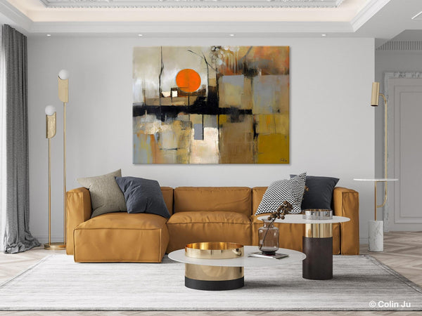 Large Wall Art Ideas for Living Room, Hand Painted Canvas Art, Oversized Canvas Paintings, Original Abstract Art, Contemporary Acrylic Art-Silvia Home Craft