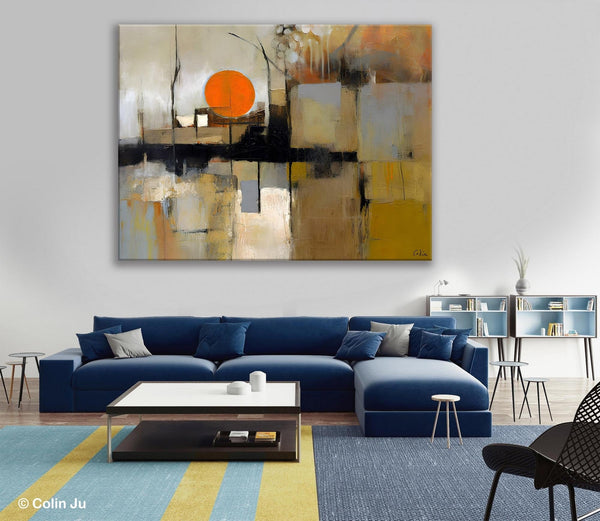 Large Wall Art Ideas for Living Room, Hand Painted Canvas Art, Oversized Canvas Paintings, Original Abstract Art, Contemporary Acrylic Art-Silvia Home Craft