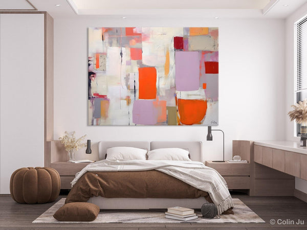 Large Wall Art Ideas for Bedroom, Hand Painted Canvas Art, Oversized Canvas Paintings, Original Abstract Art, Contemporary Acrylic Artwork-Silvia Home Craft