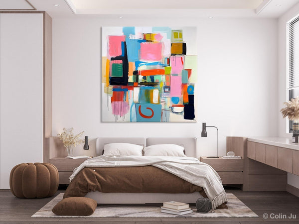 Contemporary Canvas Art, Original Modern Wall Art, Modern Canvas Paintings, Modern Acrylic Artwork, Large Abstract Painting for Dining Room-Silvia Home Craft
