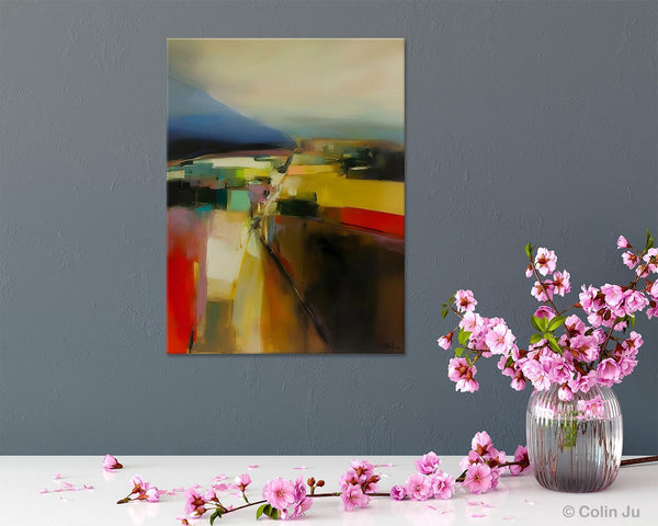 Abstract Landscape Artwork, Landscape Painting on Canvas, Contemporary Wall Art Paintings, Extra Large Original Art, Hand Painted Canvas Art-Silvia Home Craft