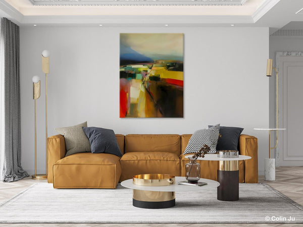 Abstract Landscape Artwork, Landscape Painting on Canvas, Contemporary Wall Art Paintings, Extra Large Original Art, Hand Painted Canvas Art-Silvia Home Craft