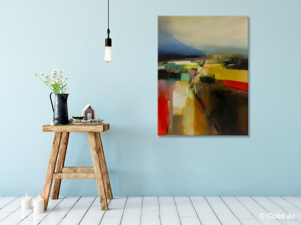 Abstract Landscape Artwork, Landscape Painting on Canvas, Contemporary Wall Art Paintings, Extra Large Original Art, Hand Painted Canvas Art-Silvia Home Craft