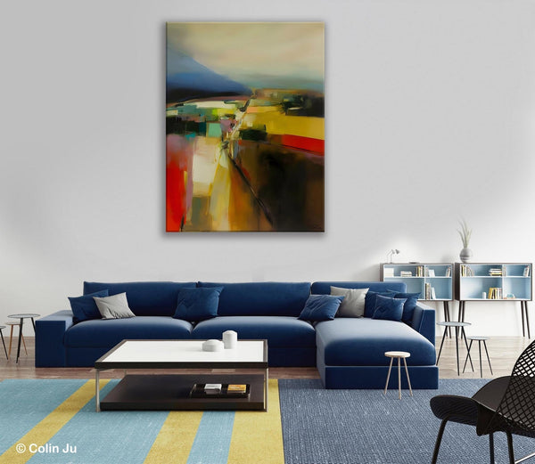Abstract Landscape Artwork, Landscape Painting on Canvas, Contemporary Wall Art Paintings, Extra Large Original Art, Hand Painted Canvas Art-Silvia Home Craft