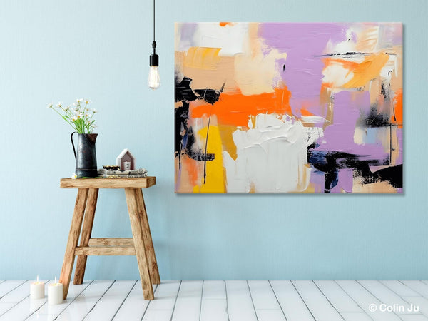 Modern Acrylic Painting on Canvas, Contemporary Wall Art Paintings, Extra Large Original Art for Dining Room, Hand Painted Canvas Artwork-Silvia Home Craft