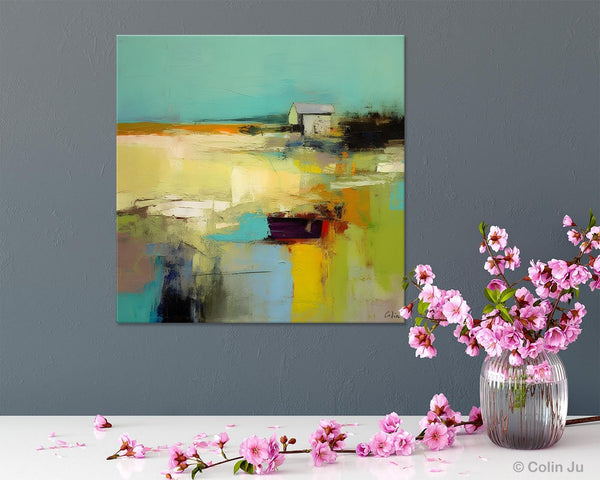 Landscape Canvas Paintings, Original Landscape Paintings, Abstract Wall Art Painting for Living Room, Oversized Acrylic Painting on Canvas-Silvia Home Craft