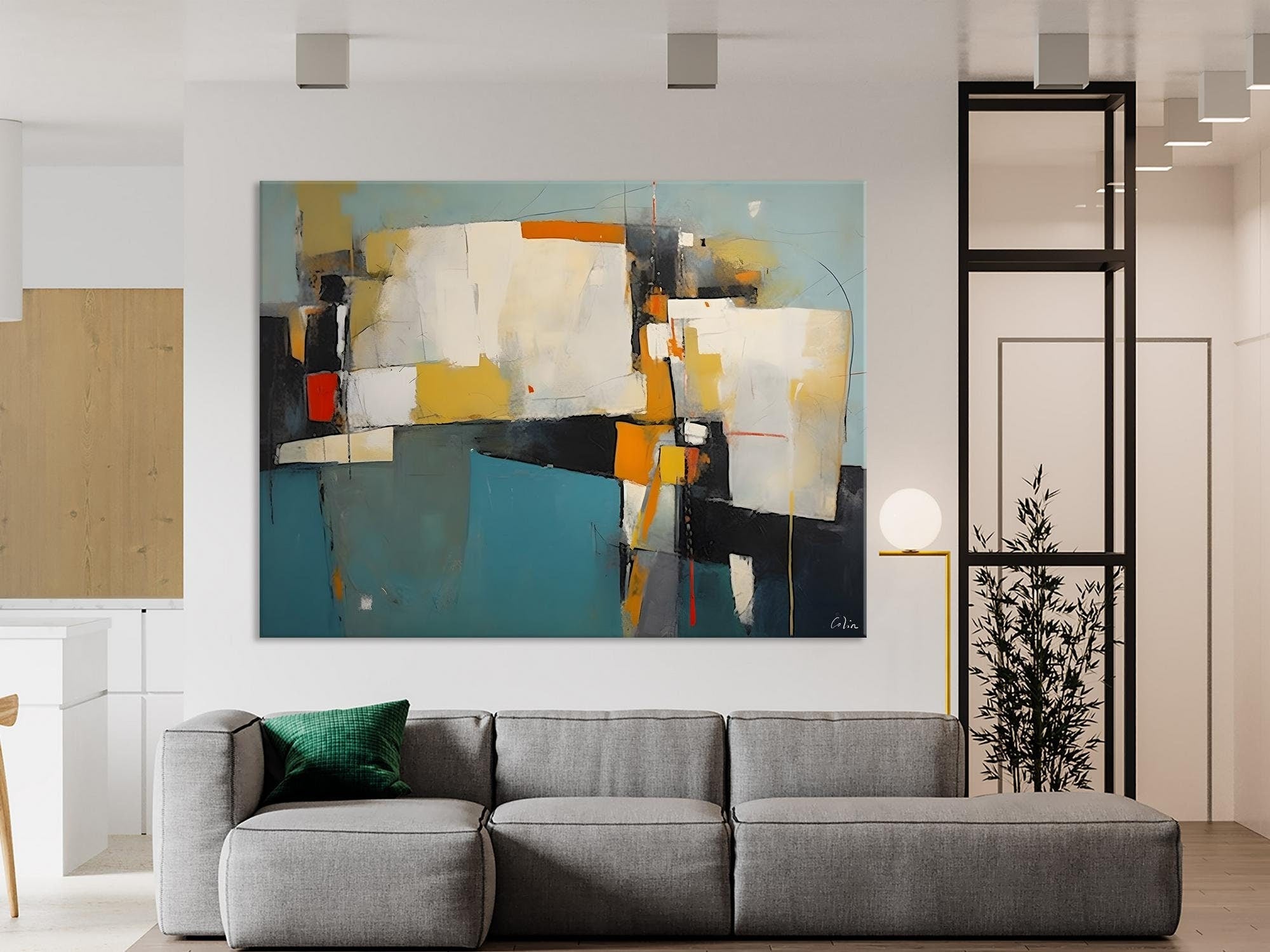 Hand Painted Canvas Art, Large Wall Art Ideas for Living Room, Oversized Canvas Paintings, Original Abstract Art, Contemporary Acrylic Art-Silvia Home Craft