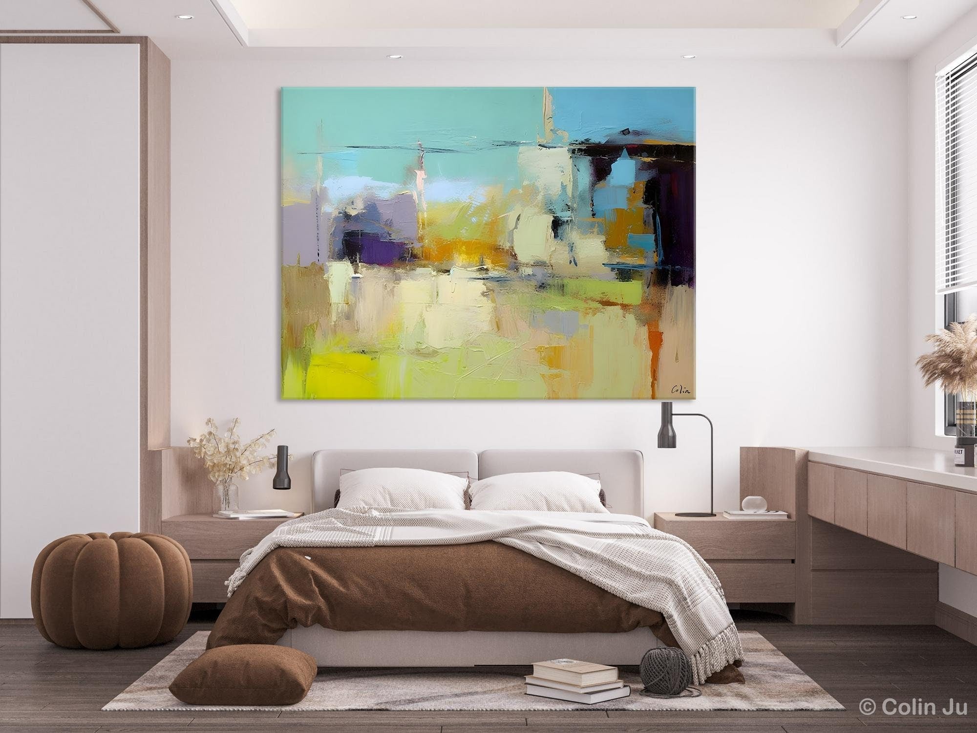 Large Acrylic Paintings on Canvas, Original Abstract Art, Contemporary Acrylic Painting on Canvas, Oversized Modern Abstract Wall Paintings-Silvia Home Craft