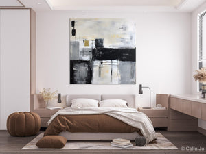 Contemporary Canvas Art for Bedroom, Modern Acrylic Artwork, Original Modern Paintings, Heavy Texture Canvas Art, Large Abstract Paintings-Silvia Home Craft