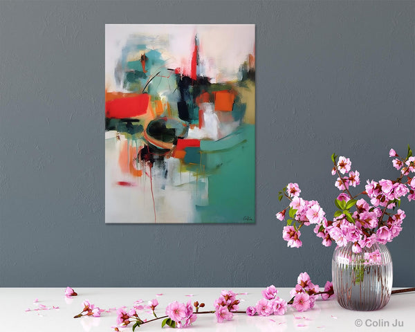 Abstract Wall Paintings, Extra Large Paintings for Dining Room, Hand Painted Canvas Art, Original Artowrk, Contemporary Wall Art Paintings-Silvia Home Craft