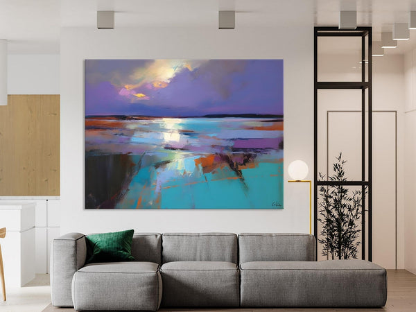 Abstract Landscape Painting on Canvas, Large Paintings for Bedroom, Oversized Contemporary Wall Art Paintings, Extra Large Original Artwork-Silvia Home Craft