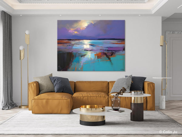 Abstract Landscape Painting on Canvas, Large Paintings for Bedroom, Oversized Contemporary Wall Art Paintings, Extra Large Original Artwork-Silvia Home Craft