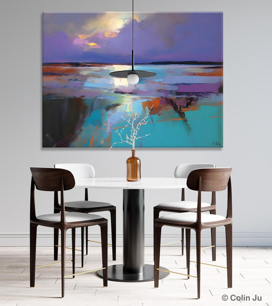 Abstract Landscape Painting on Canvas, Large Paintings for Bedroom, Oversized Contemporary Wall Art Paintings, Extra Large Original Artwork-Silvia Home Craft