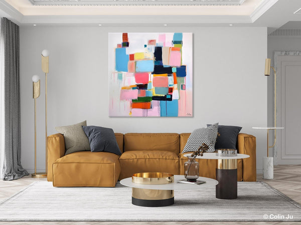 Modern Canvas Paintings, Large Abstract Art for Bedroom, Original Abstract Wall Art, Simple Modern Acrylic Artwork, Contemporary Canvas Art-Silvia Home Craft