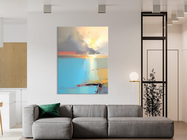 Contemporary Acrylic Painting on Canvas, Large Original Artwork, Large Landscape Paintings for Living Room, Modern Canvas Art Paintings-Silvia Home Craft