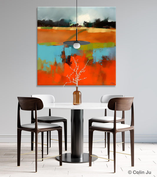 Original Abstract Wall Art, Landscape Acrylic Art, Landscape Canvas Art, Hand Painted Canvas Art, Large Abstract Painting for Living Room-Silvia Home Craft