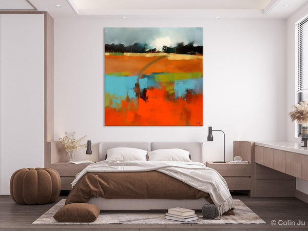 Original Abstract Wall Art, Landscape Acrylic Art, Landscape Canvas Art, Hand Painted Canvas Art, Large Abstract Painting for Living Room-Silvia Home Craft