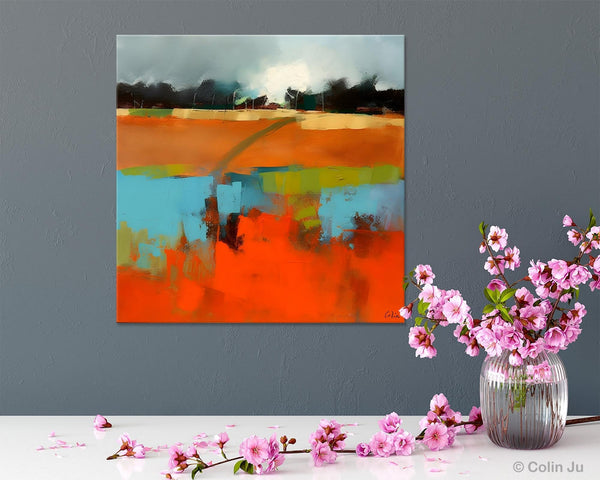 Original Abstract Wall Art, Landscape Acrylic Art, Landscape Canvas Art, Hand Painted Canvas Art, Large Abstract Painting for Living Room-Silvia Home Craft