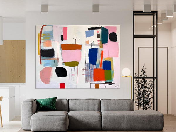 Contemporary Acrylic Painting on Canvas, Original Canvas Art, Large Wall Art Painting for Bedroom, Oversized Modern Abstract Wall Paintings-Silvia Home Craft