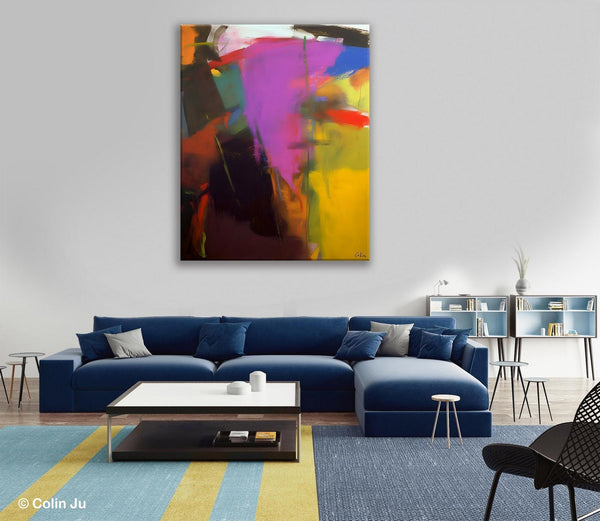 Large Original Abstract Wall Art, Contemporary Acrylic Paintings, Extra Large Abstract Painting for Dining Room, Abstract Painting on Canvas-Silvia Home Craft
