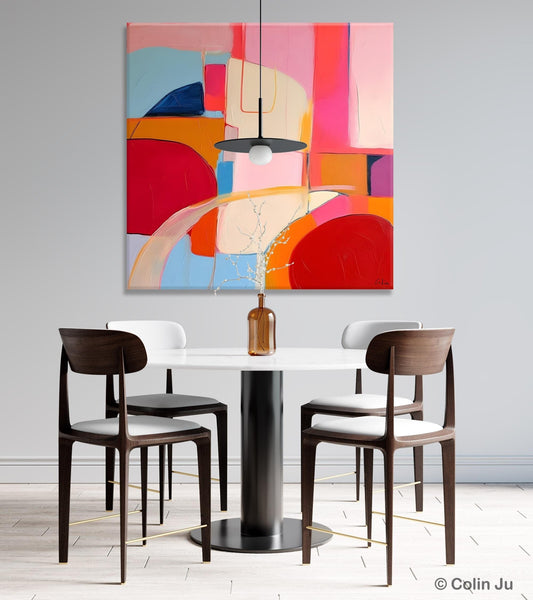 Modern Acrylic Artwork, Simple Canvas Paintings, Large Abstract Painting for Dining Room, Contemporary Canvas Art, Original Modern Wall Art-Silvia Home Craft