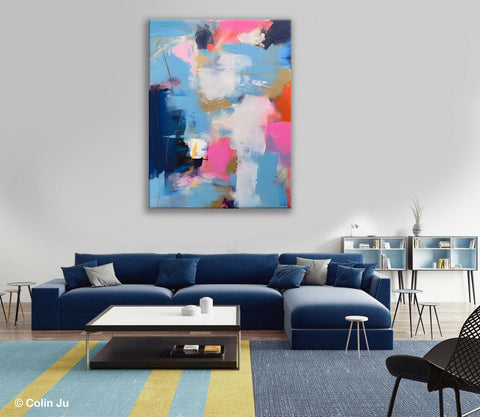 Oversized Modern Abstract Wall Paintings, Original Canvas Art, Contemporary Acrylic Painting on Canvas, Large Wall Art Painting for Bedroom-Silvia Home Craft