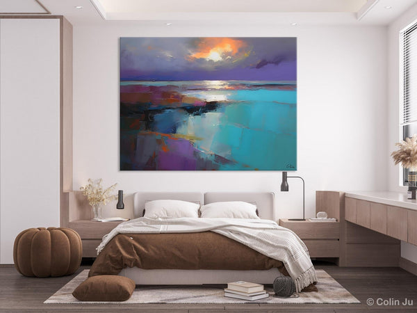 Original Landscape Abstract Painting, Landscape Canvas Paintings for Dining Room, Extra Large Modern Wall Art, Acrylic Painting on Canvas-Silvia Home Craft