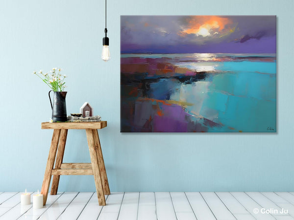 Original Landscape Abstract Painting, Landscape Canvas Paintings for Dining Room, Extra Large Modern Wall Art, Acrylic Painting on Canvas-Silvia Home Craft