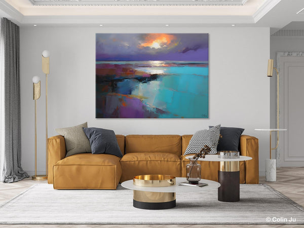 Original Landscape Abstract Painting, Landscape Canvas Paintings for Dining Room, Extra Large Modern Wall Art, Acrylic Painting on Canvas-Silvia Home Craft
