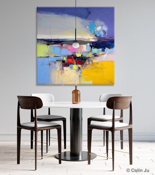 Modern Canvas Art Paintings, Palette Knife Abstract Painting, Original Modern Acrylic Artwork, Large Abstract Paintings for Dining Room-Silvia Home Craft