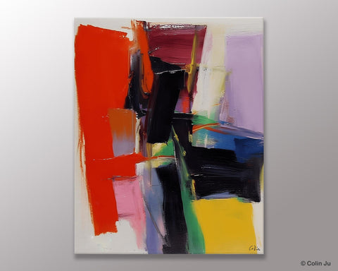 Contemporary Acrylic Paintings, Red Abstract Paintings, Modern Wall Art for Living Room, Original Abstract Art, Abstract Painting on Canvas-Silvia Home Craft