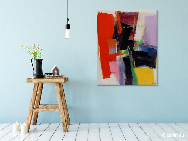 Contemporary Acrylic Paintings, Red Abstract Paintings, Modern Wall Art for Living Room, Original Abstract Art, Abstract Painting on Canvas-Silvia Home Craft