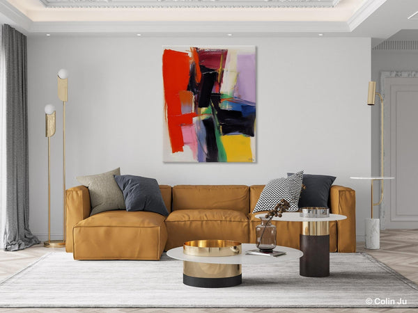 Contemporary Acrylic Paintings, Red Abstract Paintings, Modern Wall Art for Living Room, Original Abstract Art, Abstract Painting on Canvas-Silvia Home Craft