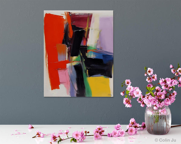 Contemporary Acrylic Paintings, Red Abstract Paintings, Modern Wall Art for Living Room, Original Abstract Art, Abstract Painting on Canvas-Silvia Home Craft