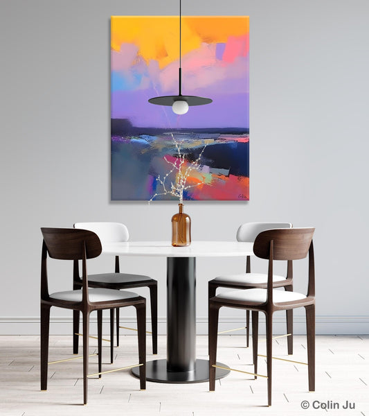 Abstract Landscape Artwork, Contemporary Wall Art Paintings, Extra Large Original Art, Landscape Painting on Canvas, Hand Painted Canvas Art-Silvia Home Craft