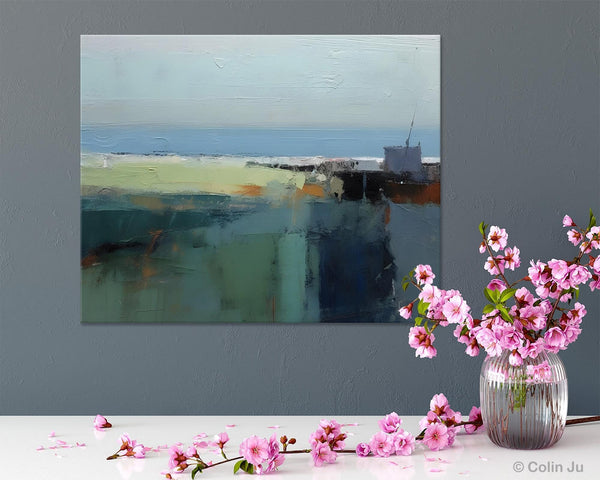 Landscape Acrylic Paintings, Landscape Abstract Paintings, Modern Wall Art for Living Room, Original Abstract Abstract Painting on Canvas-Silvia Home Craft