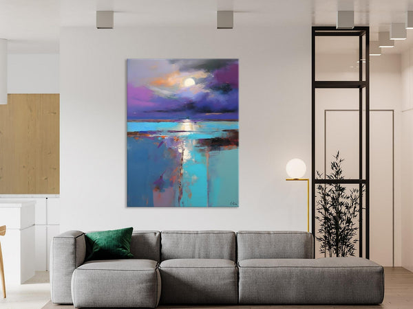 Extra Large Original Art, Landscape Painting on Canvas, Hand Painted Canvas Art, Abstract Landscape Artwork, Contemporary Wall Art Paintings-Silvia Home Craft