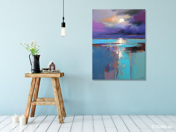 Extra Large Original Art, Landscape Painting on Canvas, Hand Painted Canvas Art, Abstract Landscape Artwork, Contemporary Wall Art Paintings-Silvia Home Craft