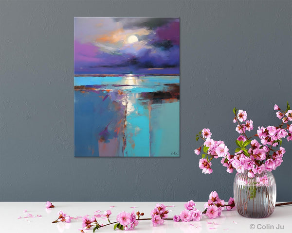 Extra Large Original Art, Landscape Painting on Canvas, Hand Painted Canvas Art, Abstract Landscape Artwork, Contemporary Wall Art Paintings-Silvia Home Craft