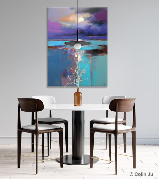 Extra Large Original Art, Landscape Painting on Canvas, Hand Painted Canvas Art, Abstract Landscape Artwork, Contemporary Wall Art Paintings-Silvia Home Craft