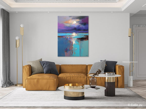 Extra Large Original Art, Landscape Painting on Canvas, Hand Painted Canvas Art, Abstract Landscape Artwork, Contemporary Wall Art Paintings-Silvia Home Craft